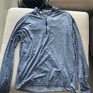 Purple and white Nike running dri fit 3/4 zip long sleeve